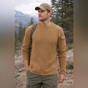 Eddie Bauer Men’s Sweater Size Large Outdoors Adventure Hiking Military Crewneck